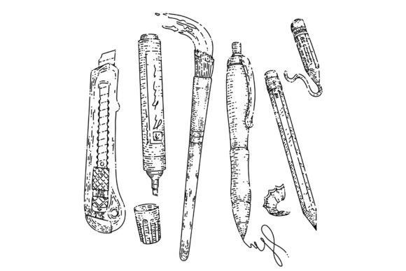 Evaluating the Stationery School Set Sketch Hand Drawn for Design and Education