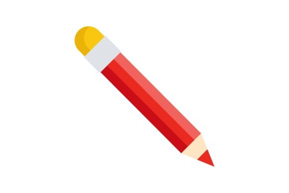 School Sharpened Pencil With Eraser Vector